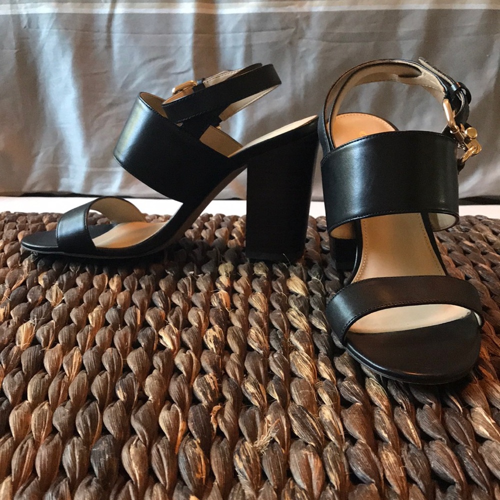 Coach black block heel sandals size 6.5